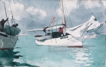  Pesca Arte - Barcos de pesca Key West Realismo pintor marino Winslow Homer